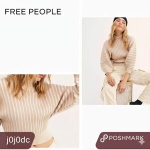 Free People Mad Chill Cream Turtleneck XL